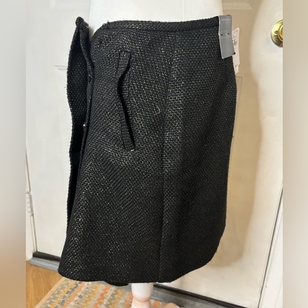 Banana republic factory nwt sz six Black gold woven Textured Skirt - Picture 6 of 10